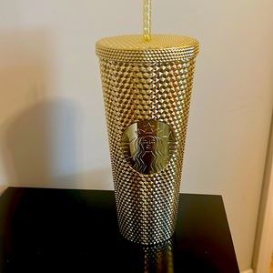 Starbucks 2022 holiday gold studded tumbler